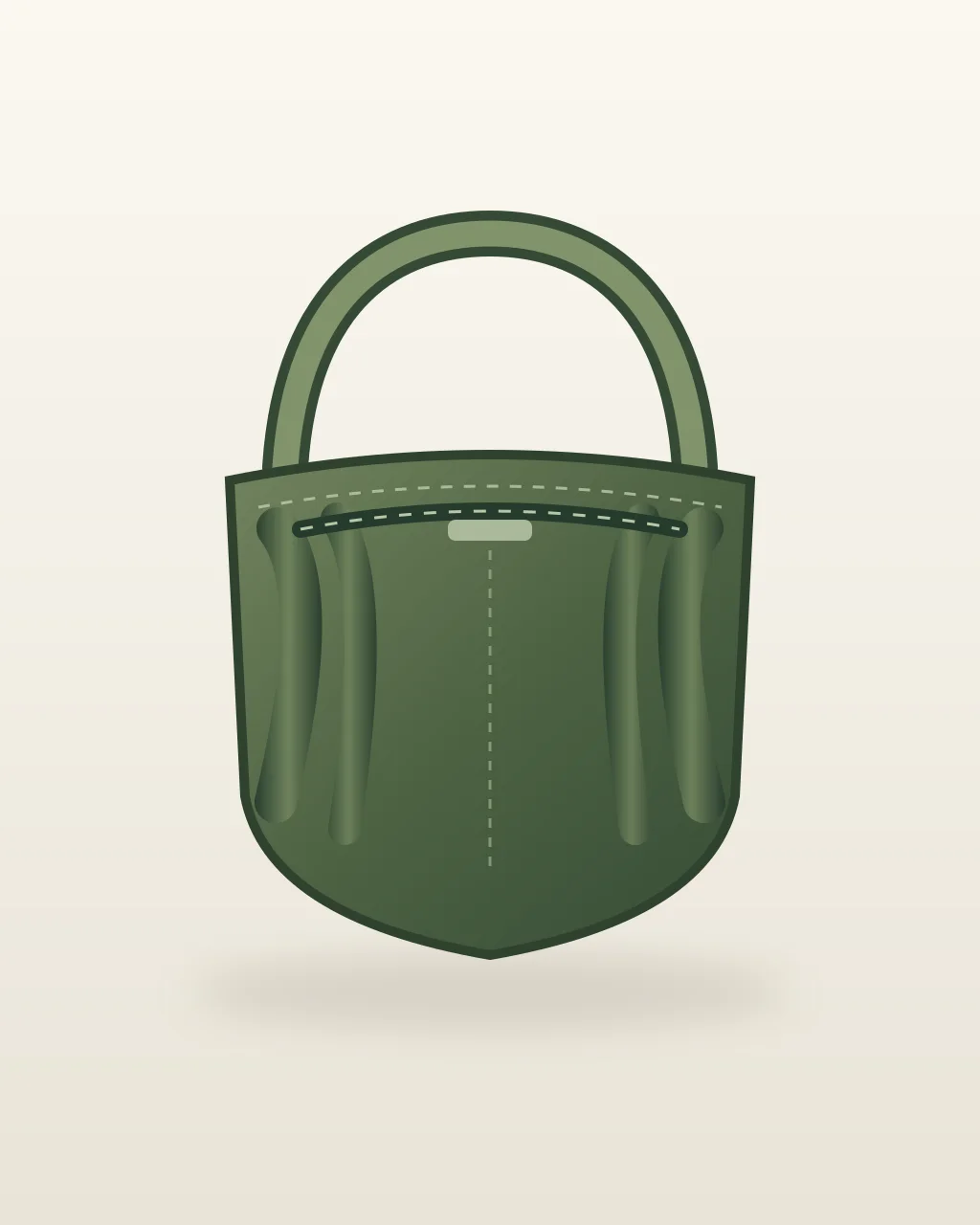 Original pleated gusset shoulder bag concept for private label development