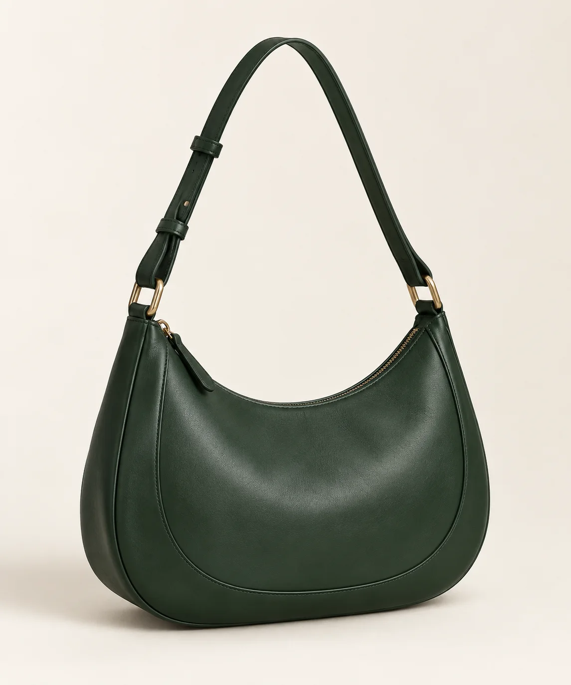 Original soft crescent shoulder bag concept for private label development