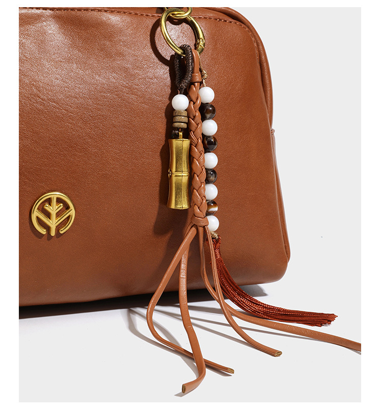 Soft PU Boston Shoulder Bag with Back Pocket construction detail M13P0781