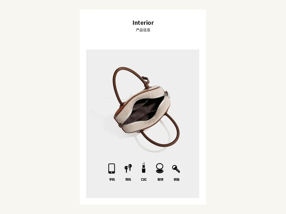 Interior opening and pocket reference for ZS-9227 handbag