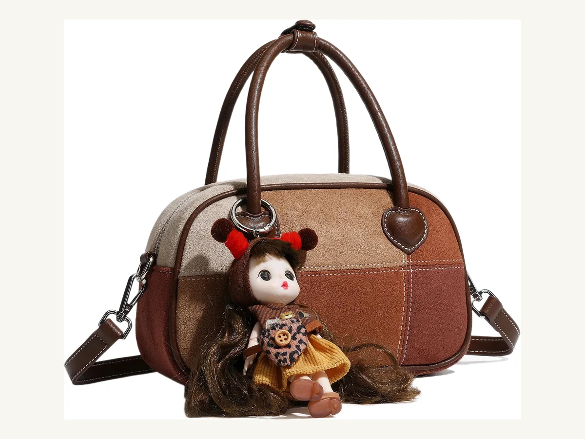 ZS-9227 compact colour-block bowler handbag sample reference