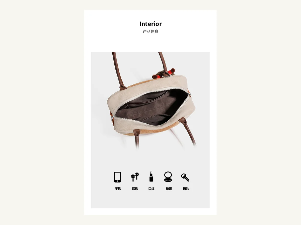 Interior opening and pocket reference for ZS-9228 handbag