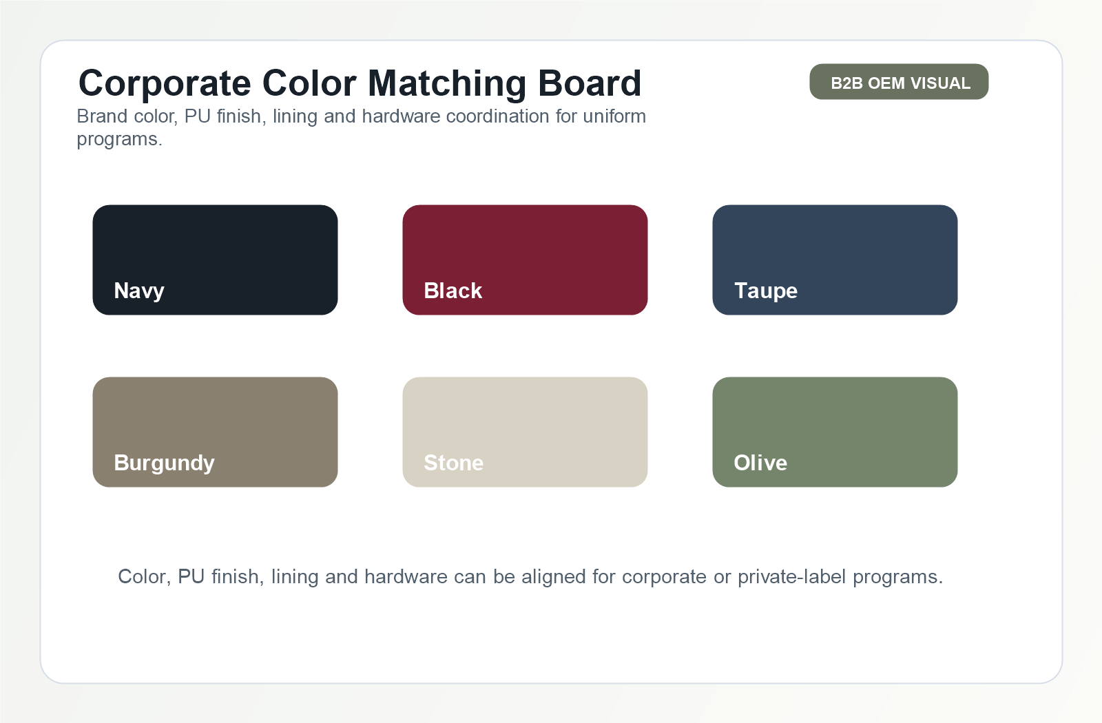 Corporate color matching board