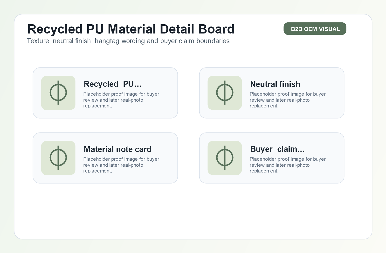 Recycled PU material detail board